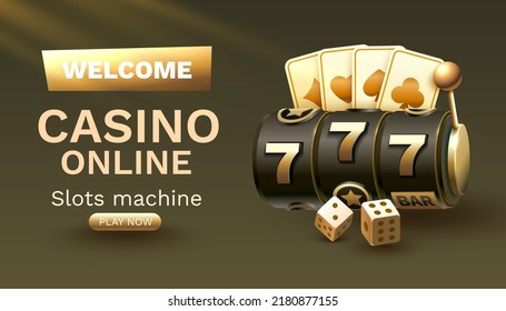 Casino slots winner, fortune of luck, 777 win banner. Vector illustration