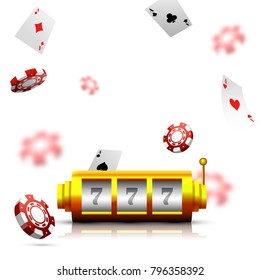 Casino social media banner design decorated with golden glittering playing card symbols.