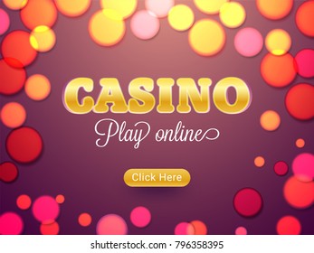 Casino social media banner design decorated with golden glittering playing card symbols.