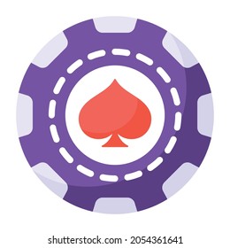 Ein Casino-Spread-Chip auf flachem Vektorgrafik
