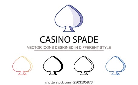 Casino Spade icon design with white background stock illustration