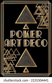 Casino Spades poker card,  art deco style, vector illustration	