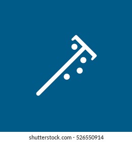 Casino Stick For Chip Flat Icon On Blue Background