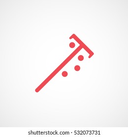 Casino Stick For Chip Red Flat Icon On White Background