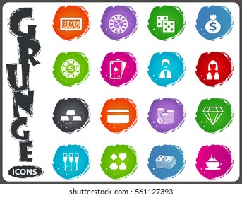 Casino symbol icons for user interface design