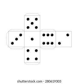 Casino table board game cube vector scheme template svg