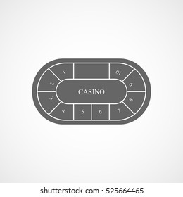 Casino Table Flat Icon On White Background
