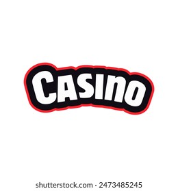 casino text fashion tshirt sticker vector illustration template design