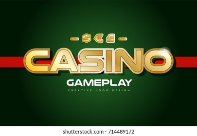 casino text with gold texture on a green background suitable as a postcard or banner design for a card game