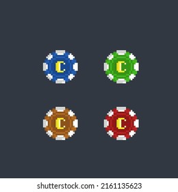 casino token in pixel art style