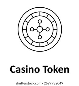 Icono de Vector de tokens de casino que puede modificarse o editarse fácilmente
