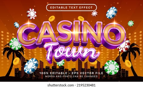 Casino Town 3d Editable Text Effect Template