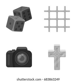 Casino, travel and other monochrome icon in cartoon style.justice, religion icons in set collection.