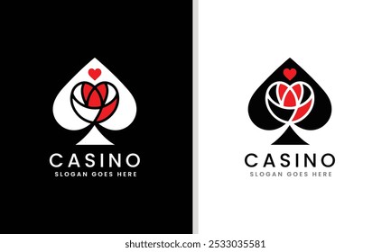 Casino unique logo concept, casino design symbol concept icon winner play win club success template sample idea
