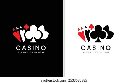 Casino unique logo concept, casino design symbol concept icon winner play win club success template sample idea