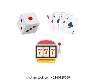 Casino Vector Emoji Set Illustrations. Casino Emoticons