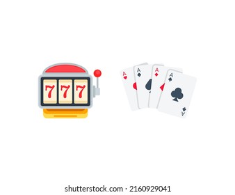 Casino Vector Emoji Set Illustrations. Casino Emoticons