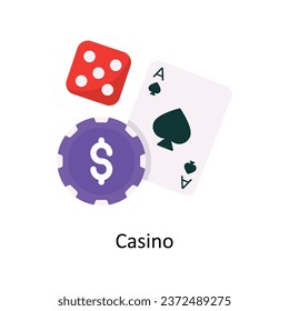 Casino vector Flat Icon Design illustration. Symbol on White background EPS 10 File 