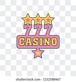 Casino vector icon isolated on transparent background, Casino logo concept