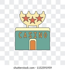 Casino vector icon isolated on transparent background, Casino logo concept