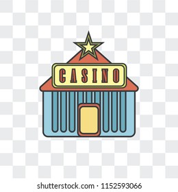 Casino vector icon isolated on transparent background, Casino logo concept