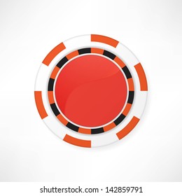 Casino vector illustration red chips on white