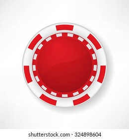 Casino vector illustration red chips on white