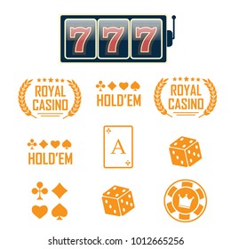 Casino vector sign set. Slot machine symbols vector