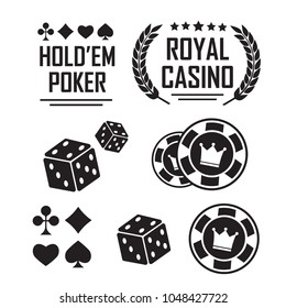 Casino vector sign set. Slot machine symbols. Lucky seven vector