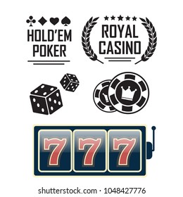 Casino vector sign set. Slot machine symbols vector