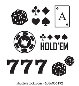 Casino vector sign set. Slot machine symbols vector