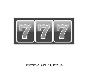 Casino vector sign set. Slot machine symbols. Lucky seven