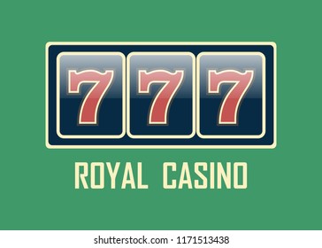 Casino vector sign set. Slot machine symbols. Lucky seven vector
