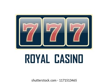Casino vector sign set. Slot machine symbols. Lucky seven