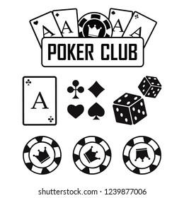 Casino vector sign set. Slot machine symbols vector