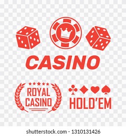 Casino vector sign set. Slot machine symbols. Lucky seven