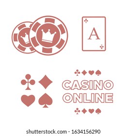 Casino vector sign set. Slot machine symbols vector
