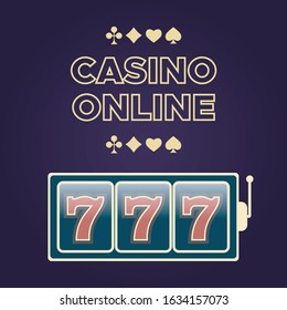 Casino vector sign set. Slot machine symbols. Lucky seven vector