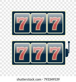 Casino vector sign set. Slot machine symbols. Lucky seven vector