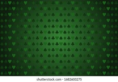 Casino vector texture. Blackjack vector background. Card game table backdrop.