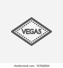 Casino vegas icon line symbol. Isolated vector illustration of las vegas sign casino vegas icon concept for your web site mobile app logo UI design.