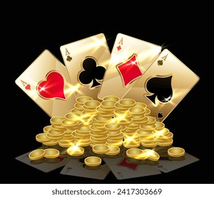 Casino vip background with poker cards, vector illustration