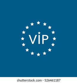 Casino Vip Emblem Flat Icon On Blue Background