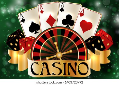 Casino vip invitation banner with poker cards, vector illustration