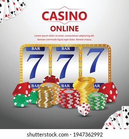 Casino vip luxury invitation card with casino chips and playing cards 