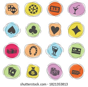 casino web icons for user interface design