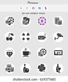 casino web icons for user interface design