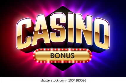 Casino Welcome Bonus Banner, First Deposit Bonus, Vector Illustration