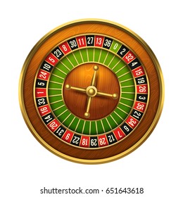Casino wheel illustration. 3d realistic object, isolated on white background. Eps10 vector.