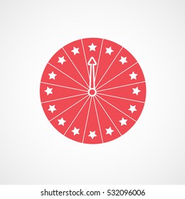 Casino Wheel Red Flat Icon On White Background
